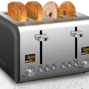 Torradeira Elétrica Seedeem 4 Fatias Aço Inoxidável 7 Níveis de Tostagem 1800W