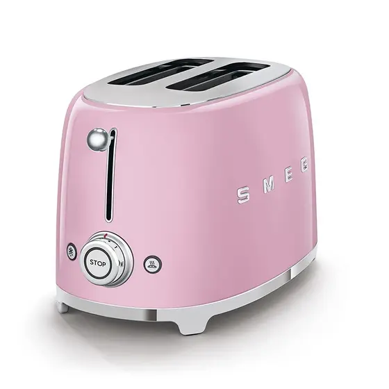 Torradeira Elétrica Smeg 2 Fatias 6 Níveis com Função Descongelar Rosa