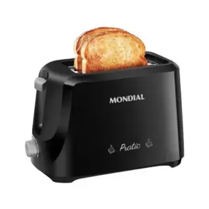 Tostador de Pães Elétrico Mondial Pratic Preto/Prata 700W T-18 Tostador de Pães Elétrico Mondial Pratic Preto/Prata 700W T-18