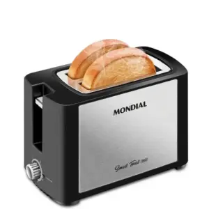 Tostador de Pão Elétrico Mondial Preto/Inox T-13 Tostador de Pão Elétrico Mondial Preto/Inox T-13