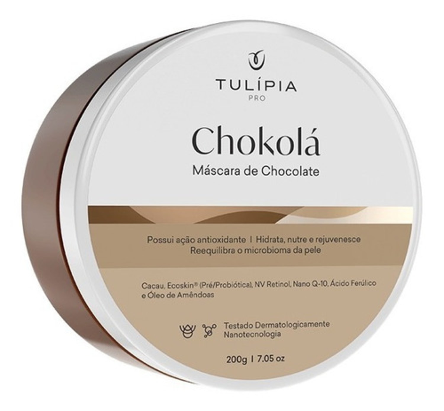Máscara Facial Tulípia Cosméticos Chokolá 200g