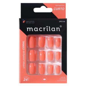 Unhas Postiças Macrilan Curtas UP214A Coral 24un Unhas Postiças Macrilan Curtas UP214A Coral 24un
