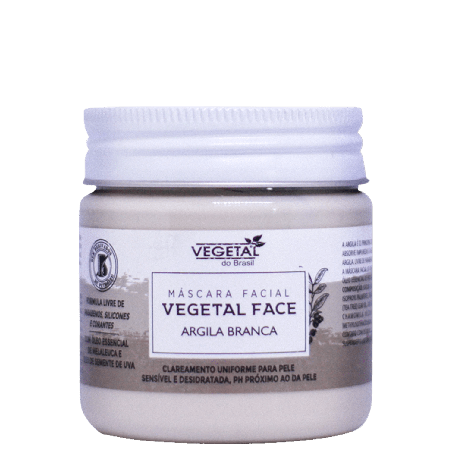 Máscara Facial Vegetal do Brasil Argila Branca 180g