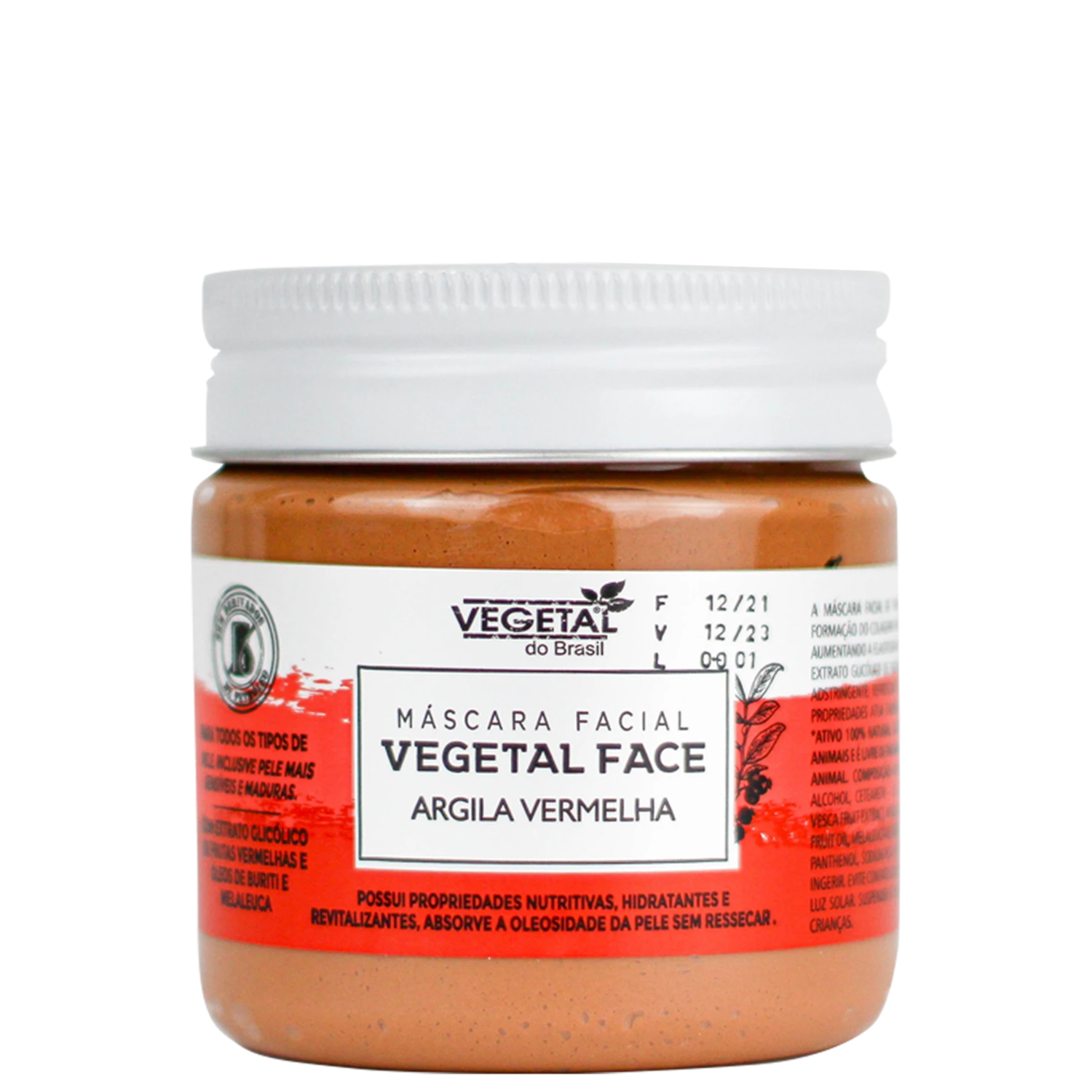 Máscara Facial Vegetal do Brasil Argila Vermelha 180g