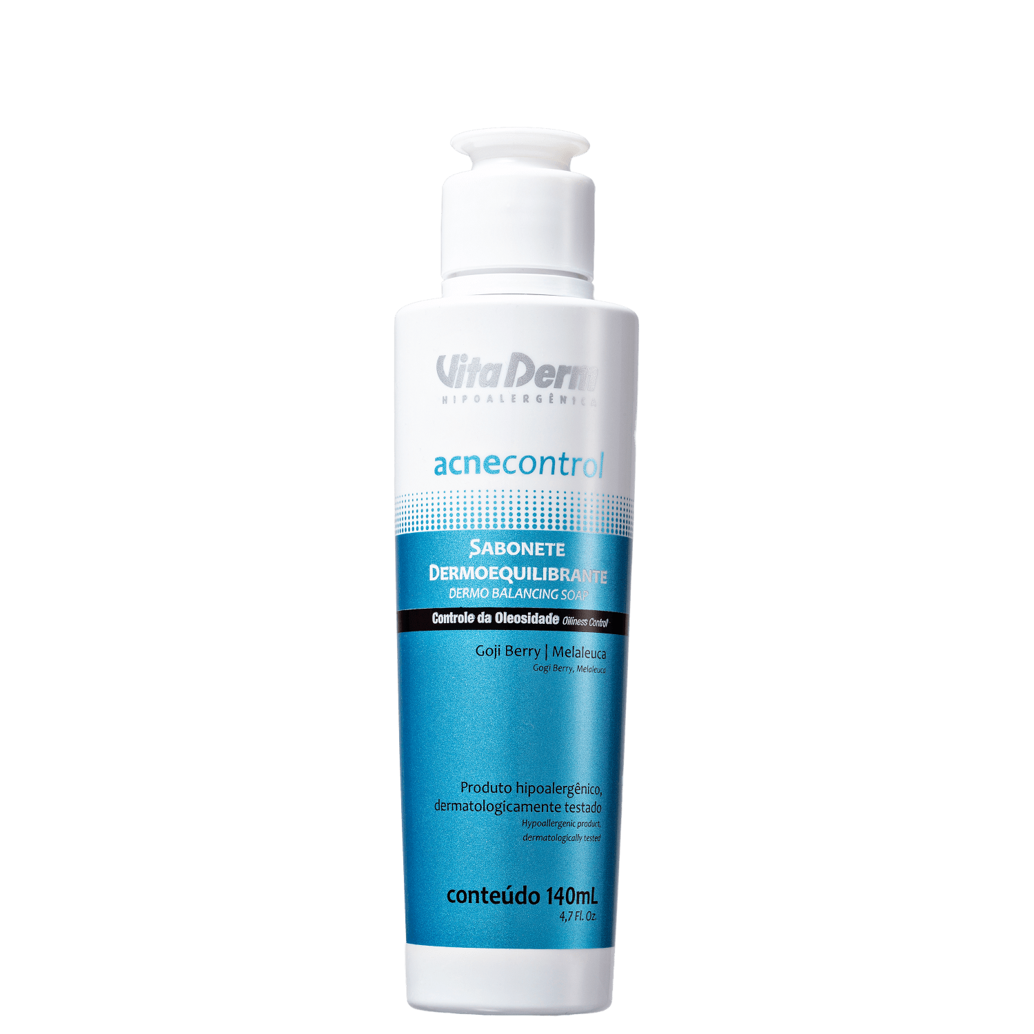 Sabonete Líquido Facial Vita Derm Acnecontrol Dermoequilibrante 140ml