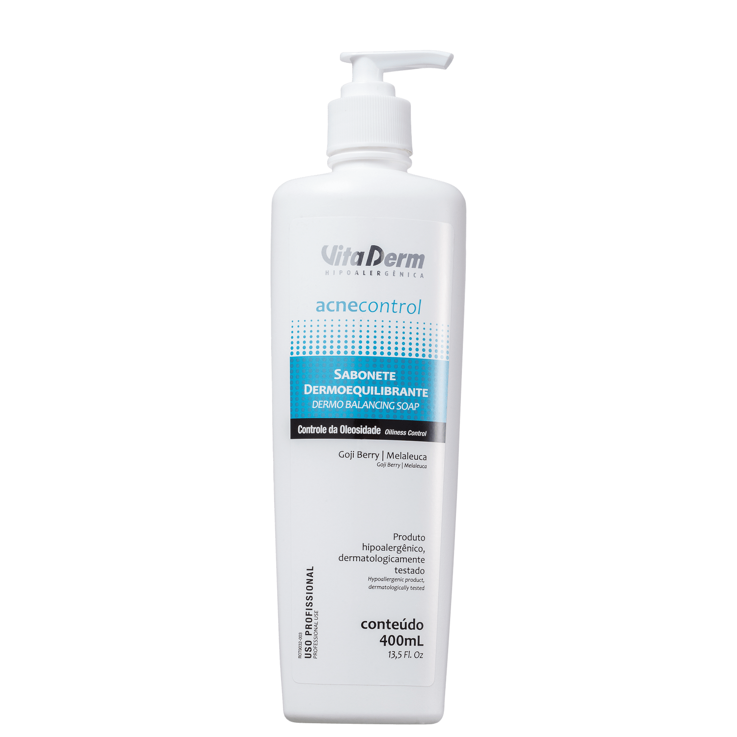 Sabonete Líquido Facial Vita Derm Acnecontrol Dermoequilibrante 400ml