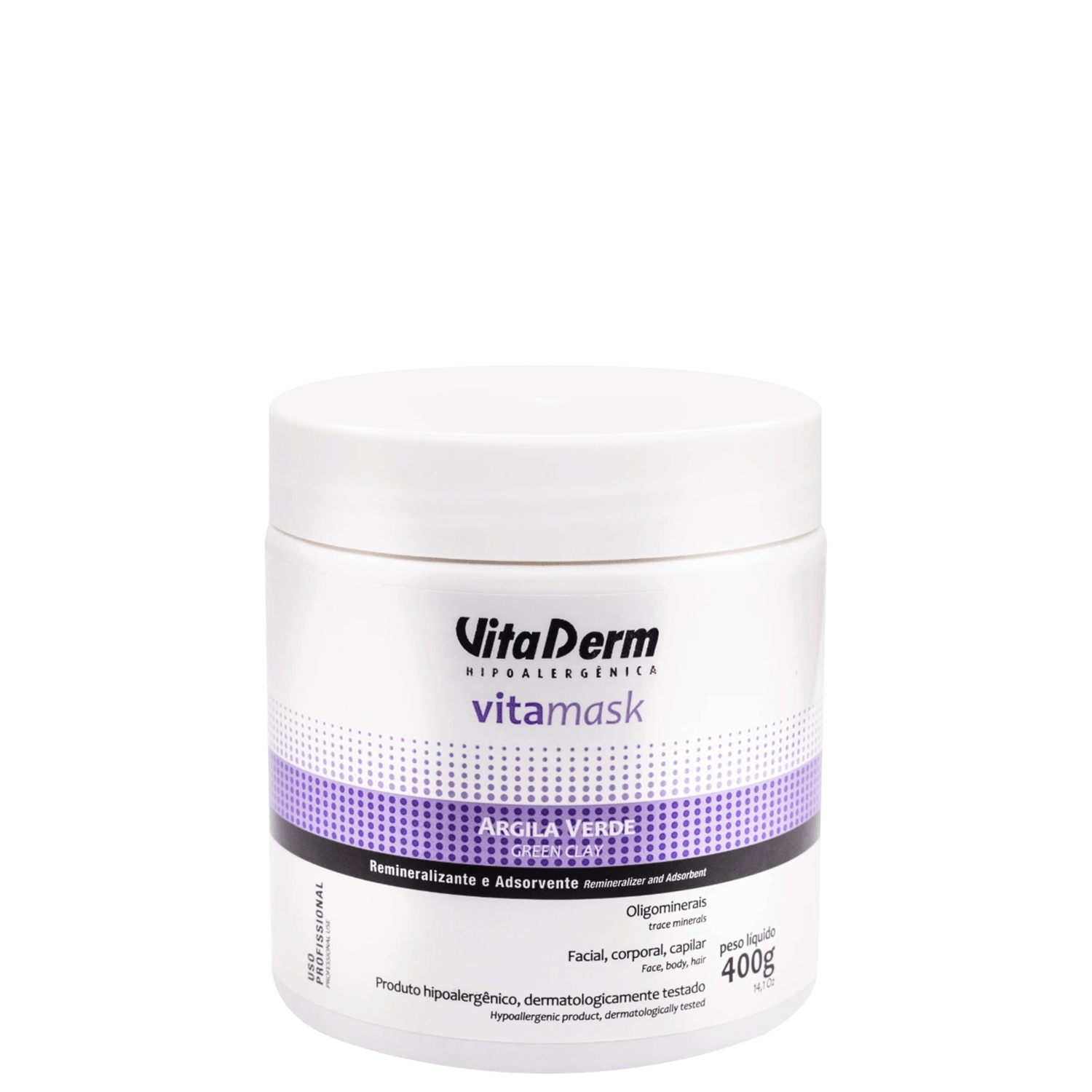 Máscara em Pó Multiuso Vita Derm Vita Mask Argila Verde 400g