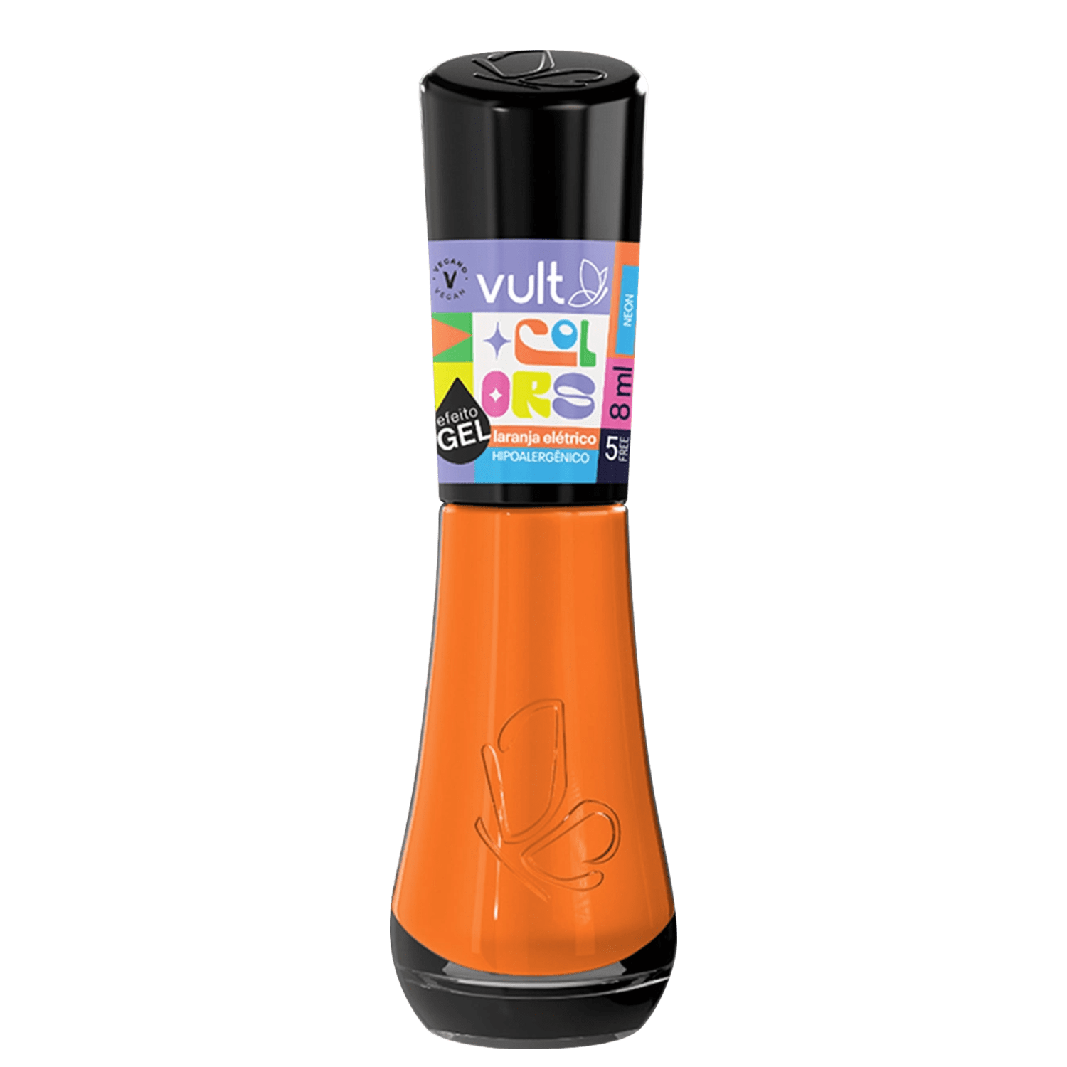 Esmalte Vult Colors Neon Laranja Elétrico 8ml