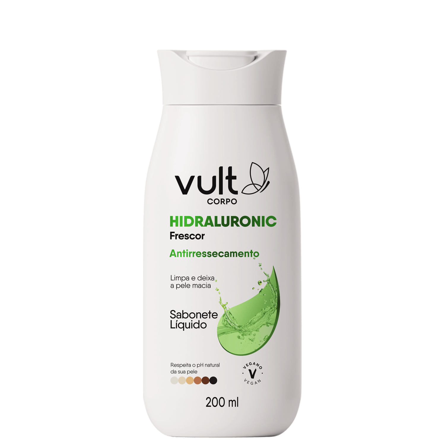 Sabonete Líquido Vult Corpo Hidraluronic Frescor Antirressecamento 200ml