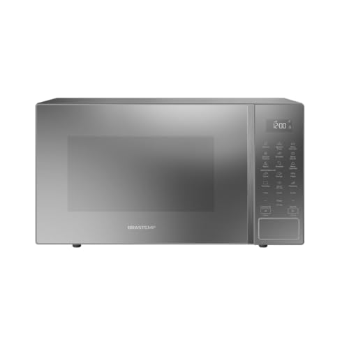 Micro-ondas Brastemp 32 Litros cor cinza espelhado com Menu Gourmet - BMS46AR 110V