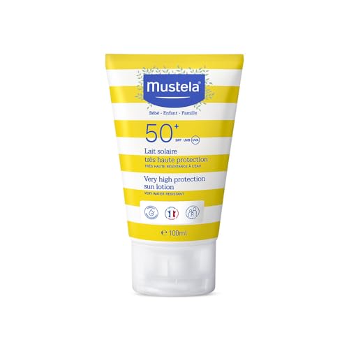 Mustela Protetor Solar 100ml FPS 50+ Filtro Solar Rosto e Corpo Para Bebês, Crianças e Adultos - Alta Proteção Solar com Fórmula Hipoalergênica para Todos os Tipos de Pele