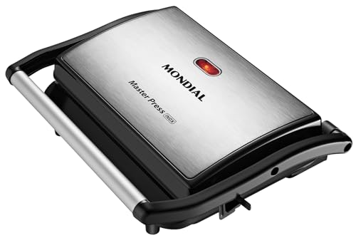 Press Grill Sanduícheira Master Press, Mondial, Preto/Inox, 1000W, 110V - PG-01