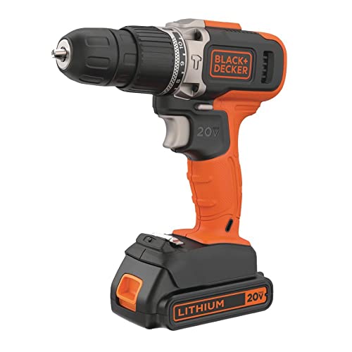 BLACK+DECKER Furadeira e Parafusadeira VRR com 2 velocidades, Furadeira de Impacto 360 RPM a 1.400 RPM, 110V, Modelo BCD704C1, 20V