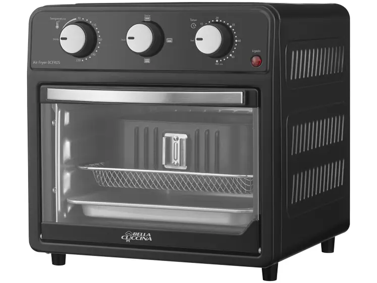 Fritadeira Elétrica Air Fryer Bella Cuccina Preta 12L com Timer BCFR05