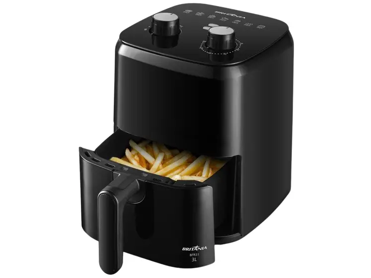 Fritadeira Elétrica Air Fryer Britânia Preta 3L com Timer BFR31