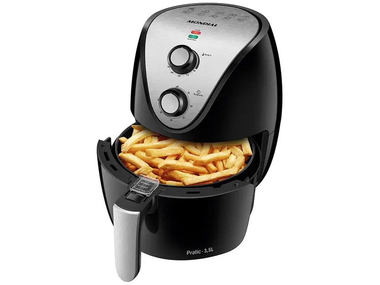 Fritadeira Elétrica Air Fryer Mondial Pratic Preta 3,5L com Timer AF-30-I