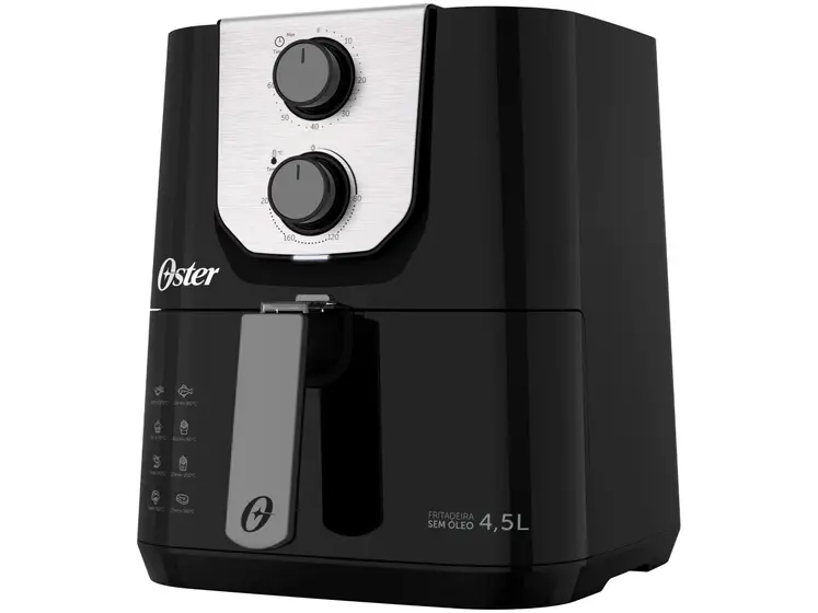 Fritadeira Elétrica Air Fryer Oster Black Perform Preta 4,5L com Timer