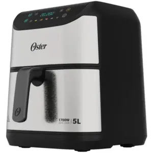 Fritadeira Elétrica Air Fryer Oster Inox e Preto 5L com Timer OFRT930 Fritadeira Elétrica Air Fryer Oster Inox e Preto 5L com Timer OFRT930