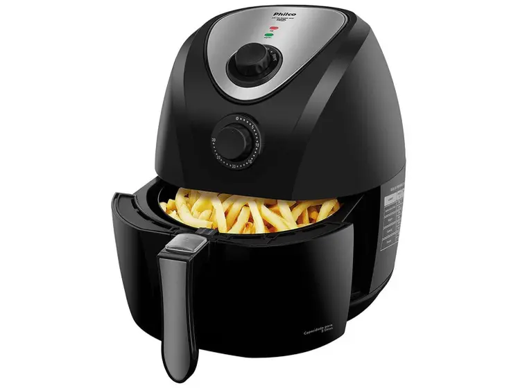 Fritadeira Elétrica Air Fryer Philco Air Fry Saúde Preta 3,2L com Timer