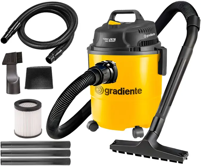 Aspirador de Pó Gradiente Turbo Vac 1200W 12L Amarelo 127V