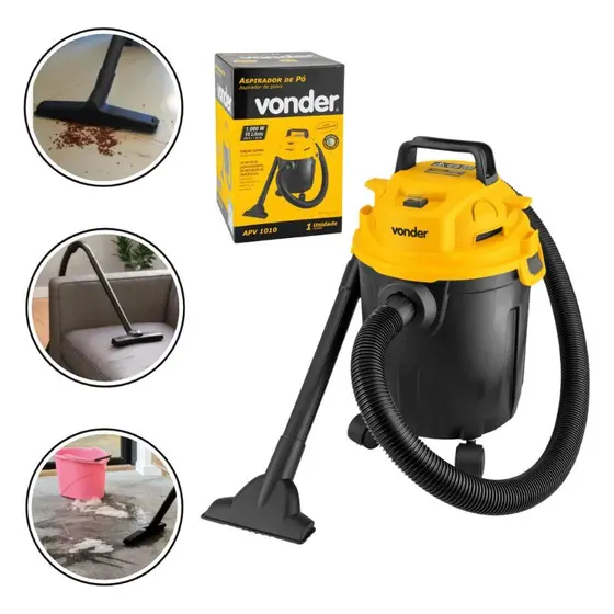 Aspirador de Pó e Água Profissional Vonder 10L com Função Soprador