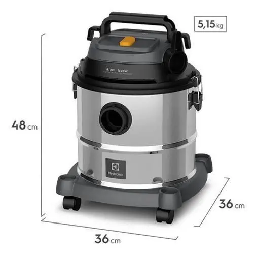 Aspirador de Pó e Água Electrolux 20L Inox 220V GT20I