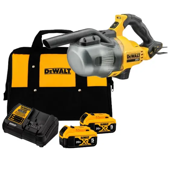 Aspirador de Pó Portátil a Bateria Dewalt 20V 5Ah com 2 Baterias e Bolsa DCV501HB