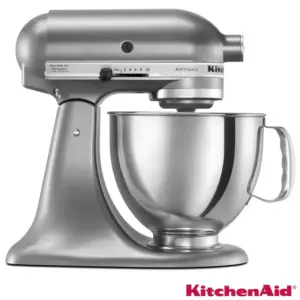 Batedeira Planetária KitchenAid Artisan Stand Mixer Silver com 3 Batedores