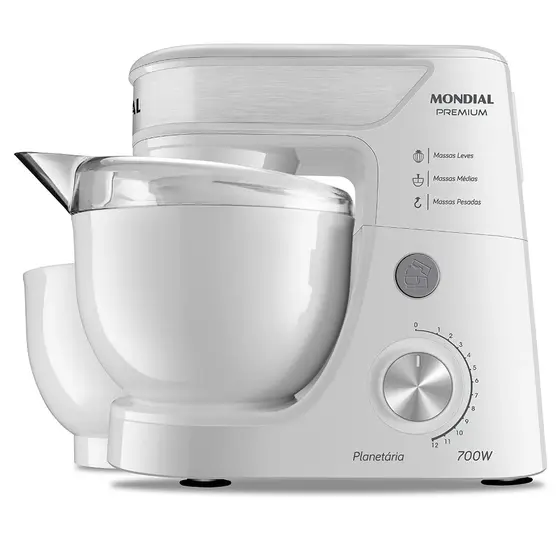 Batedeira Planetária Mondial Premium 700W Branca 220V BP-01P-W