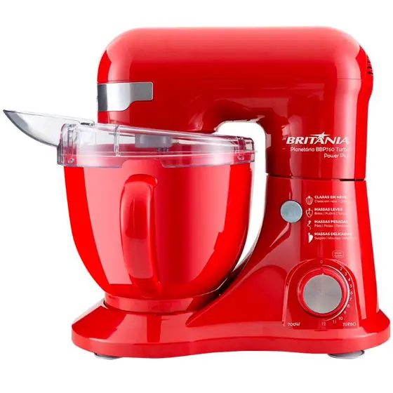 Batedeira Planetária Britânia Power Plus 4.5L 700W 12 Velocidades BBP760