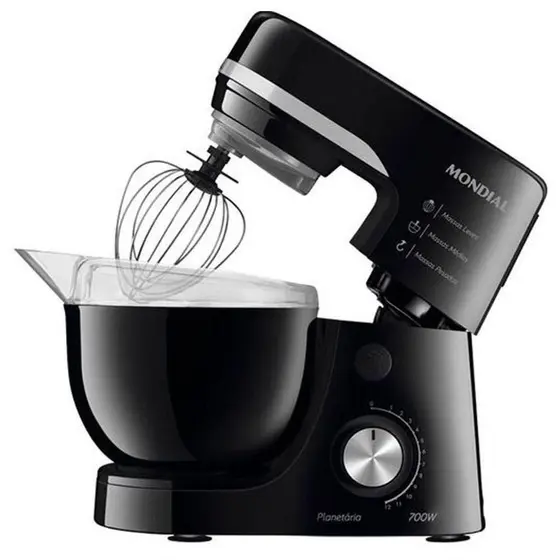 Batedeira Planetária Mondial 700W 12 Velocidades Preta 220V BP-03
