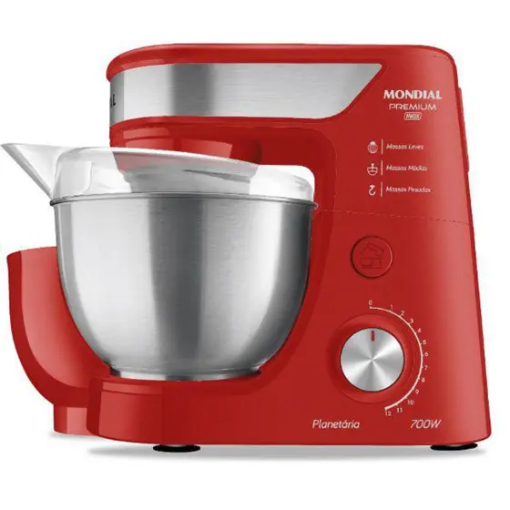 Batedeira Planetária Mondial Premium 2 Tigelas Vermelha 220V BP-01P-R