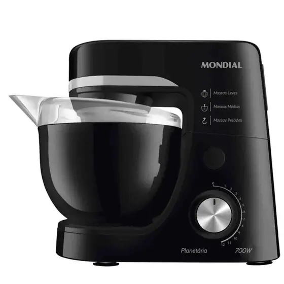 Batedeira Planetária Mondial BP-03 700W 3 Batedores Preta
