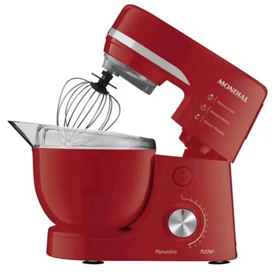 Batedeira Planetária Mondial BP-03 700W Vermelha