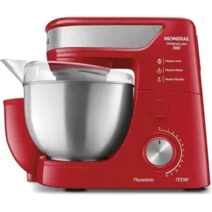 Batedeira Planetária Mondial Premium 4.5L 700W Vermelho/Inox 127V BP-02P-R-TI