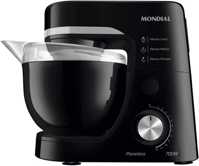 Batedeira Planetária Mondial 12 Velocidades Preta 220V BP-03-B