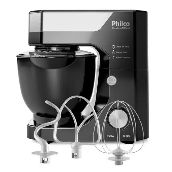 Batedeira Planetária Philco Turbo 5L 900W com Tampa 220V