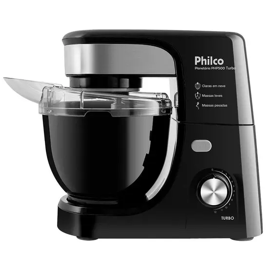Batedeira Planetária Philco Turbo 700W 12 Velocidades Preta PHP500