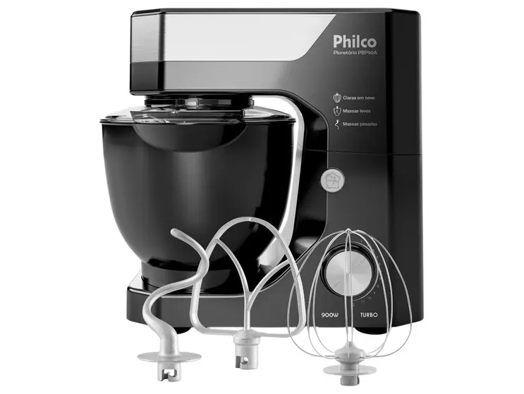 Batedeira Planetária Philco 5L 800W 12 Velocidades Preta PBP90A (103401154)