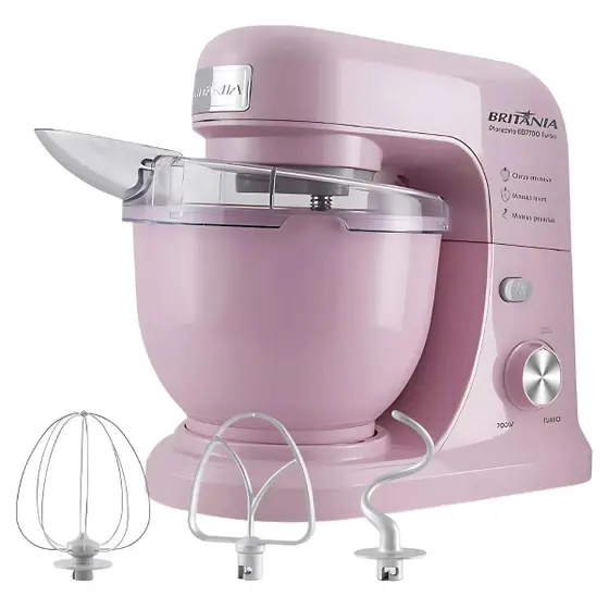 Batedeira Planetária Britânia Turbo 4L 700W Rosa