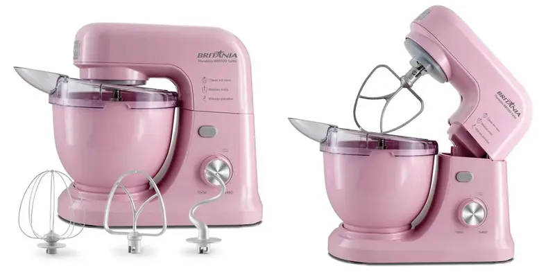 Batedeira Planetária Britânia Turbo 4L 700W Rosa 220V