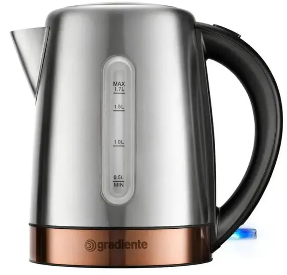 Chaleira Elétrica Inox Gradiente Luxx 1.7L Golden 1100W 127V