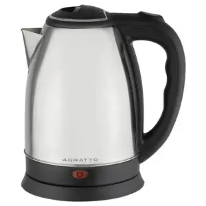 Chaleira Elétrica Inox Agratto 1.8L Preta/Prata com Desligamento Automático CE-01