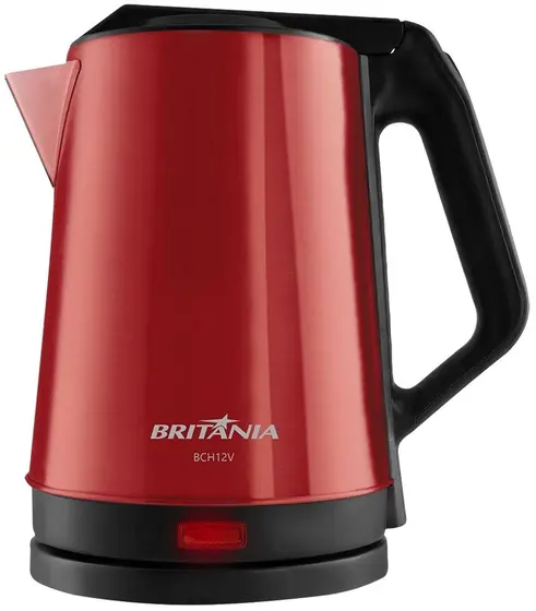 Chaleira Elétrica Inox Britânia 1.9L Vermelha 1500W 220V BCH12V