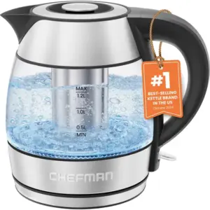 Chaleira Elétrica Inox Chefman 1.2L 1500W com Infusor de Chá