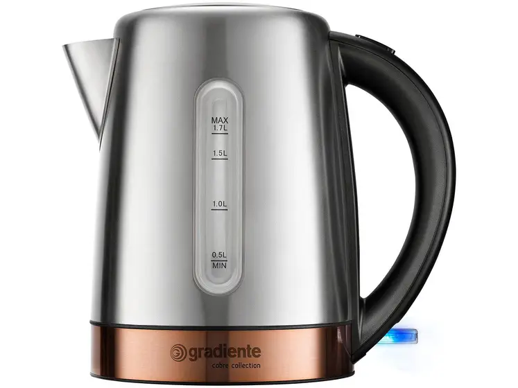 Chaleira Elétrica Gradiente Collection Daily 1.7L Prata/Preta/Cobre