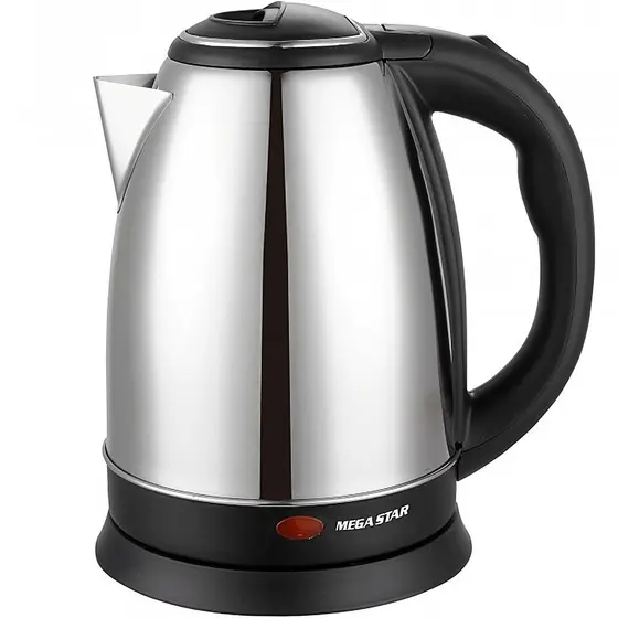 Chaleira Elétrica Inox Mega Star 2L Prata/Preto 220V TM9606B