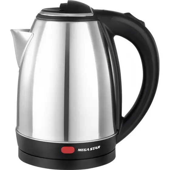 Chaleira Elétrica Mega Star 1.8L Prata/Preto 1500W 220V TM9506