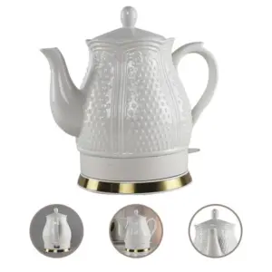 Chaleira Elétrica de Porcelana Tuut Elegance 1.5L Branca com Desligamento Automático