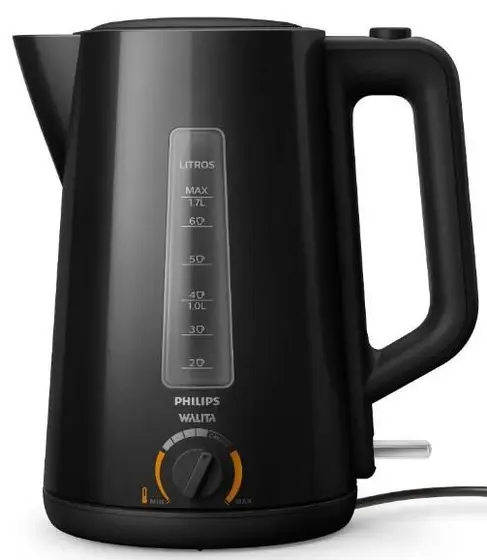 Chaleira Elétrica Philips Walita Luxx Black 1.7L 1200W com Desligamento Automático 127V